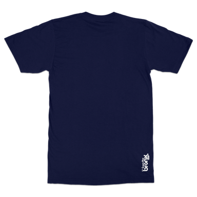 From The Bronx White Logo T-Shirt Back in Navy