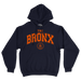 Bronx Collegiate Hoodie Navy with Orange Design Front