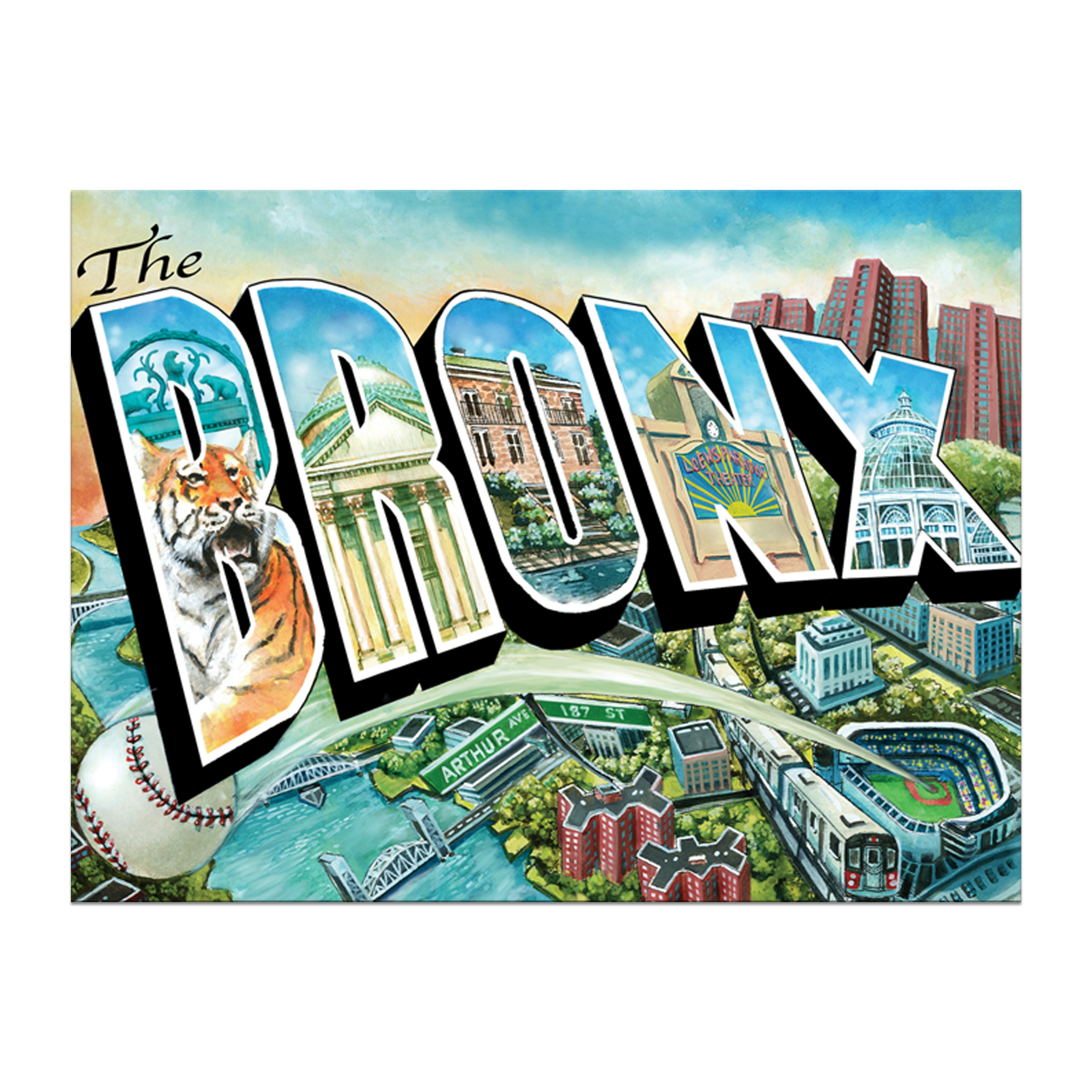 The Bronx Illustrated Poster