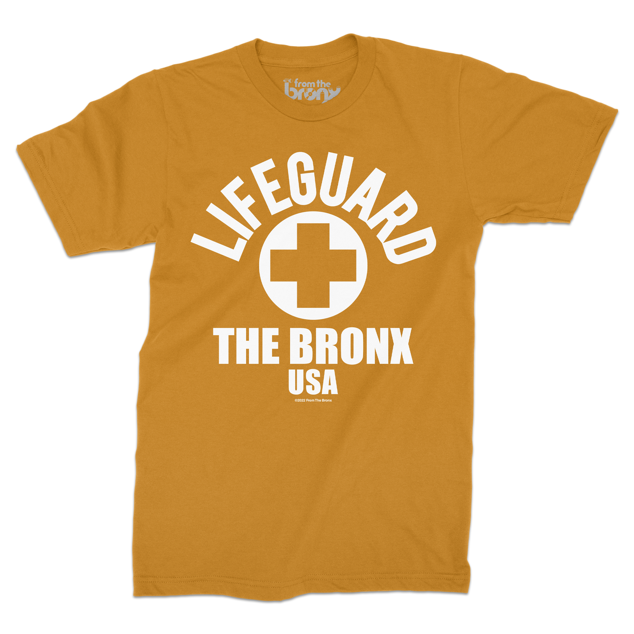 Bronx USA Lifeguard T-shirt Front in Antique Gold