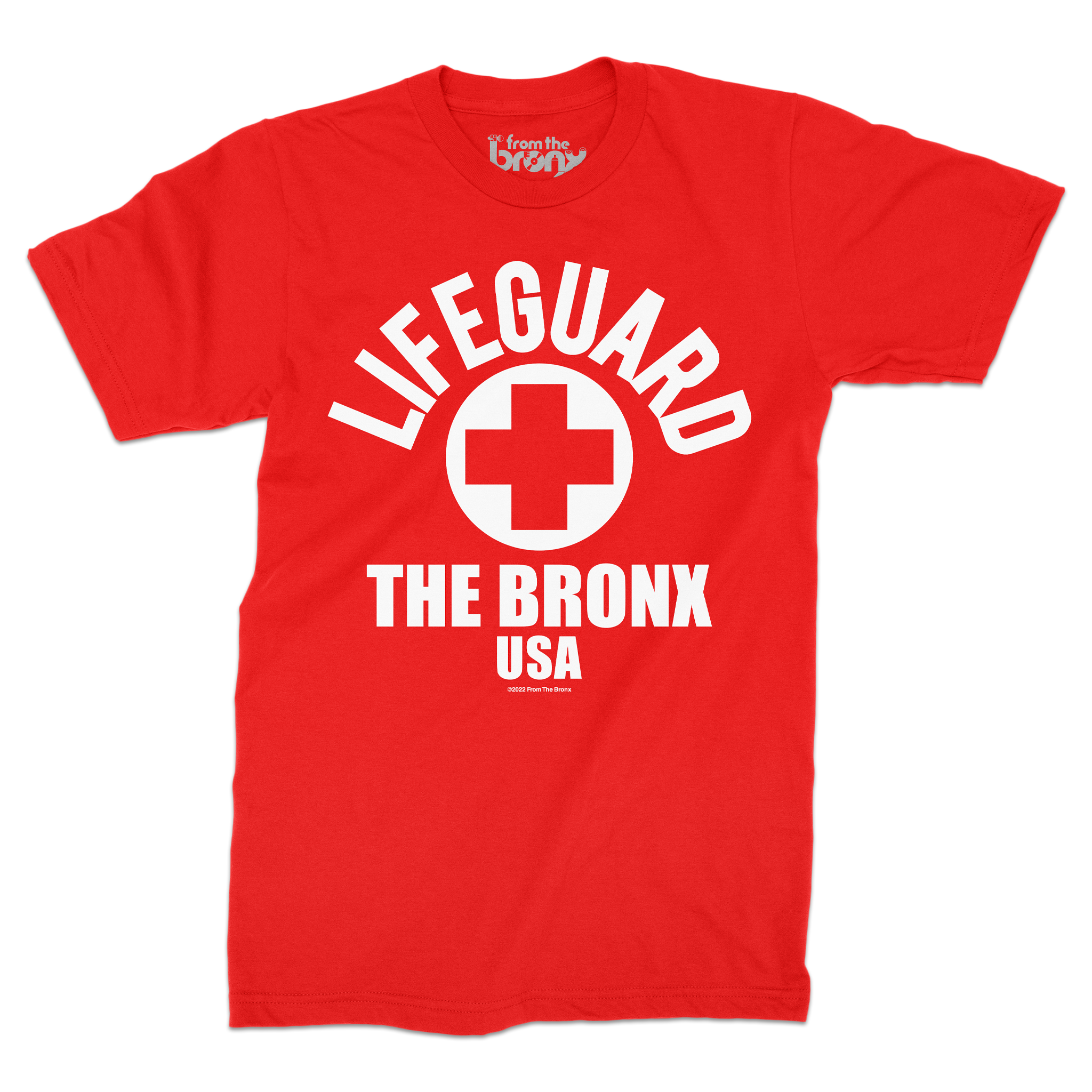 Bronx USA Lifeguard T-shirt Front in Red