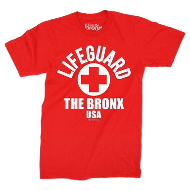 Bronx USA Lifeguard T-shirt Front in Red