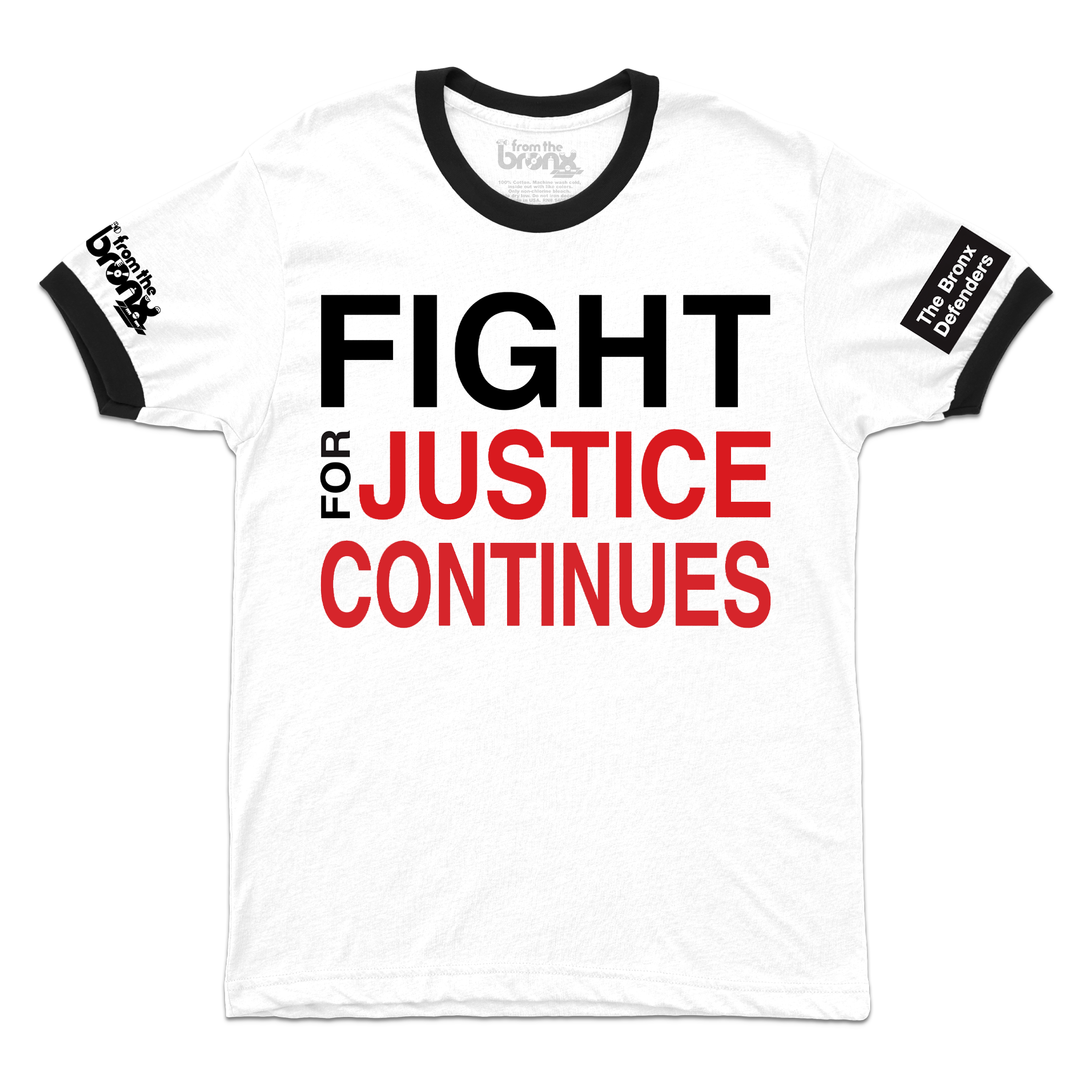Fight For Justice Continues T-Shirt Black Ringer