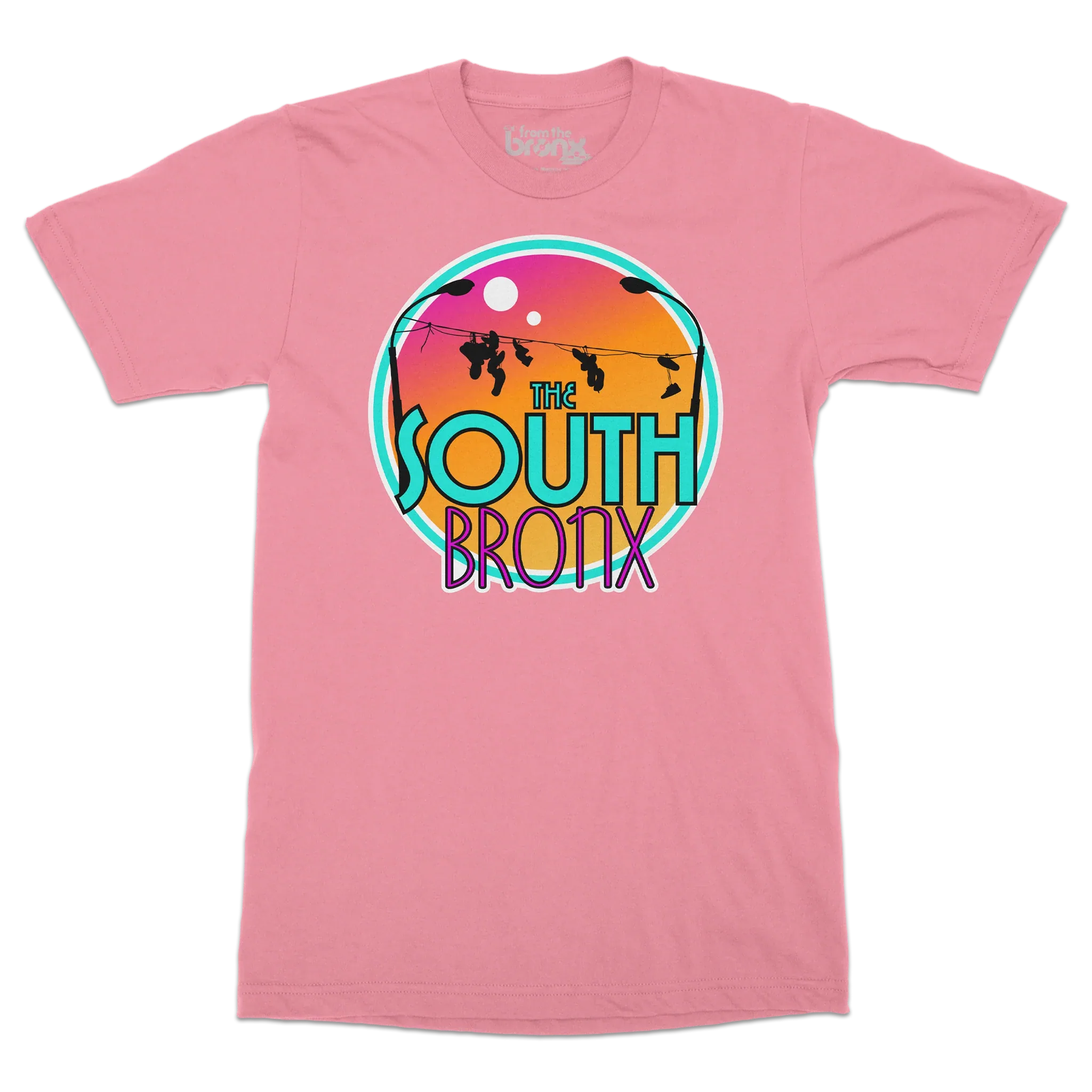 South Bronx Vacation T-Shirt Front in Light Pink